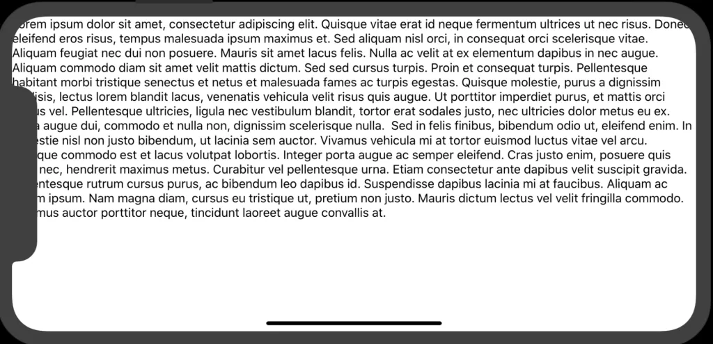 Sin usar safe area
